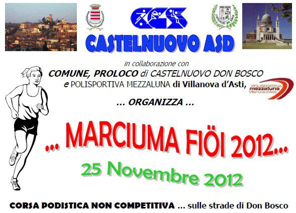 Domenica, ''Marciuma Fioi'' a Castelnuovo Don Bosco