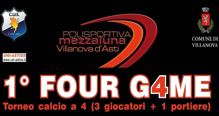 A Villanova d'Asti aperte le iscrizioni per il 1° ''Four G4me''