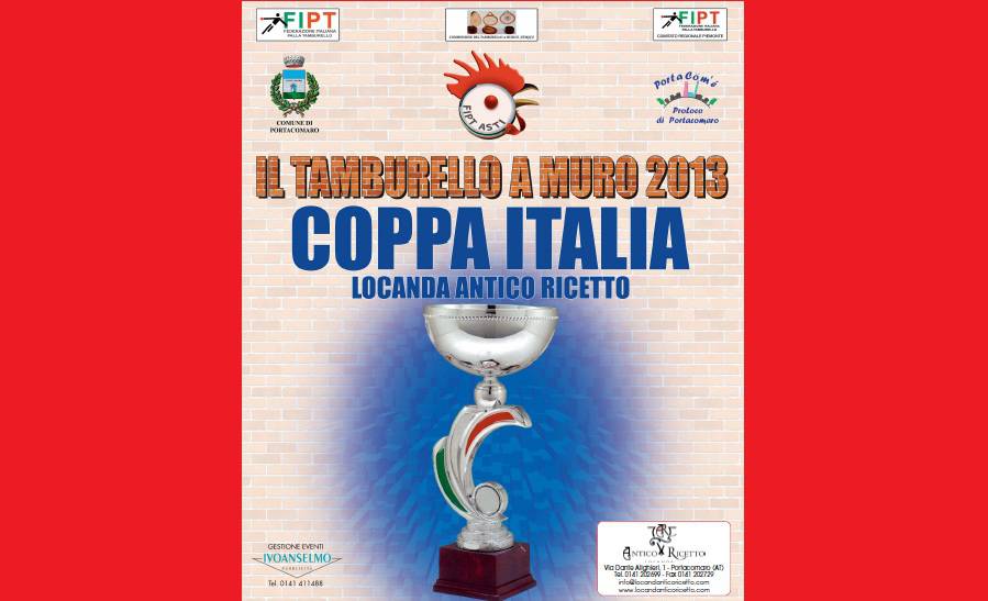 Questa sera a Portacomaro si presenta la Coppa Italia di tamburello a muro
