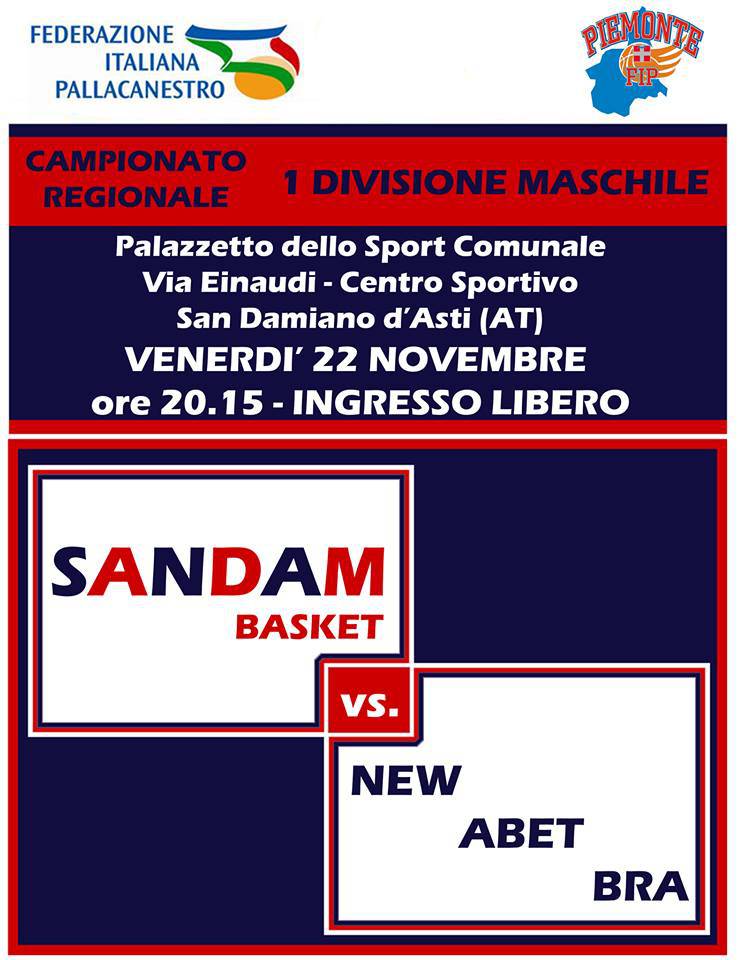 Il Sandam Basket ospita la corazzata New Abet Bra