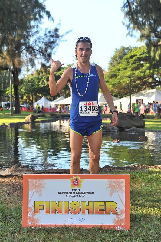 Luca Porcellana finisher alla Marathon di Honolulu