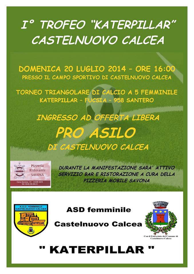 A Castelnuovo Calcea va in scena il I Trofeo Katerpillar per beneficenza pro Asilo