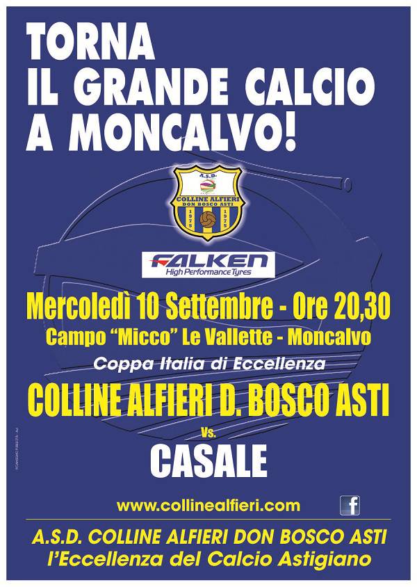 Con la sfida di Coppa contro il Casale, il Colline Alfieri riporta il grande calcio a Moncalvo