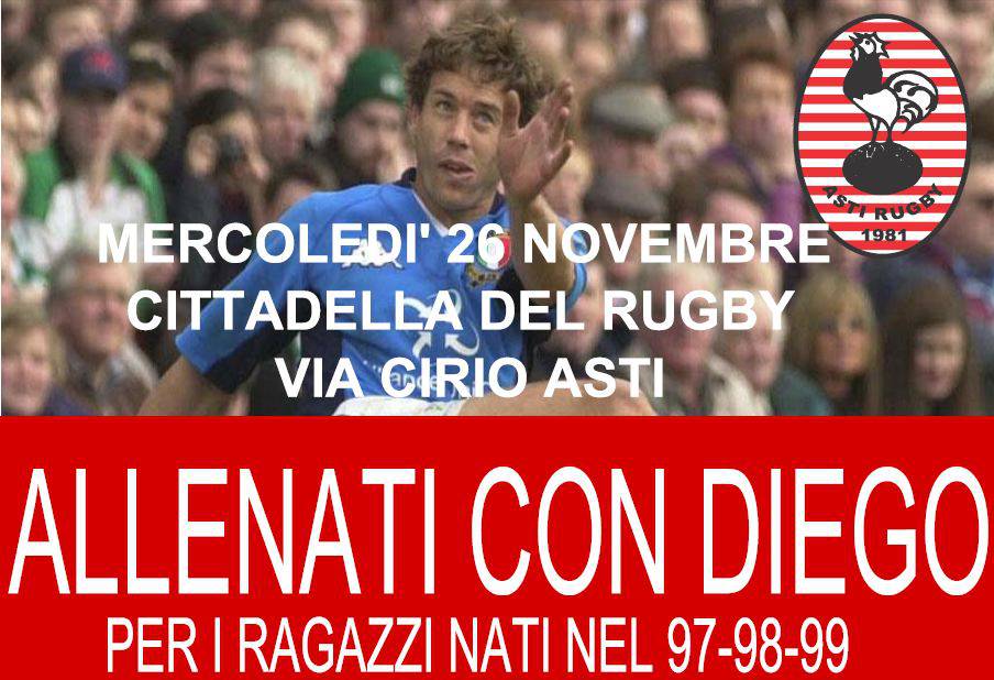 Domani alla cittadella di LungoTanaro l'Asti Rugby organizza una giornata con Diego Dominguez
