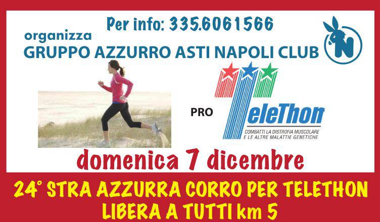 Domenica ad Asti si corre per Telethon con la 24a Stra Azzurra