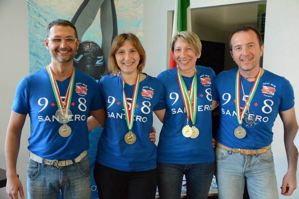 Agli Italiani Primaverili di Apnea indoor record di medaglie per l’Asti Blu Santero
