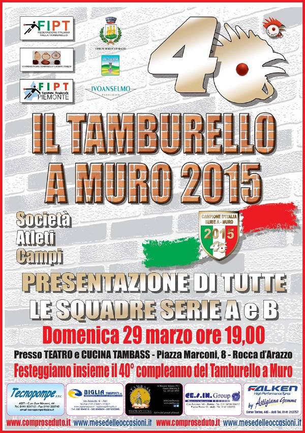 Domenica a Rocca d'Arazzo la presentazione ufficiale della stagione 2015 di Tambass che compie 40 anni