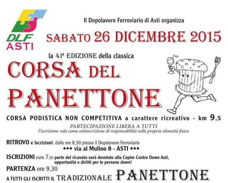 Il 26 dicembre ad Asti la 41a edizione della Corsa del Panettone