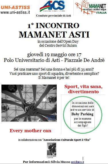 Il 19 maggio arriva ad Asti Mamanet, lo sport per le mamme