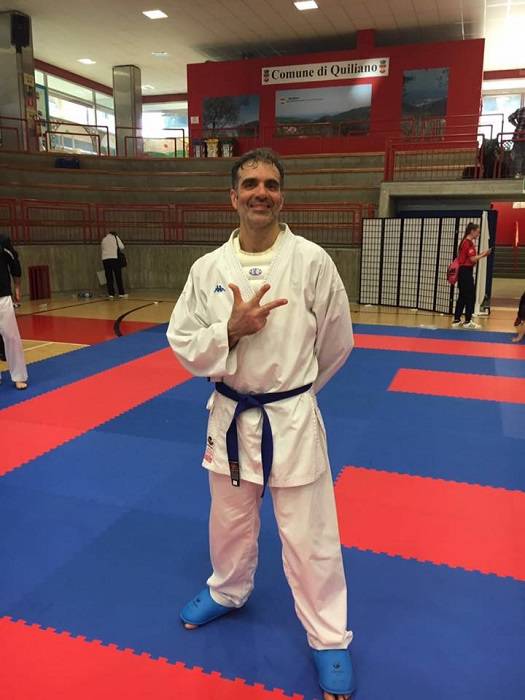 Lorenzo Scorcucchi del Dinamic Karate Asti medaglia di bronzo agli Italiani Master di Kumitè