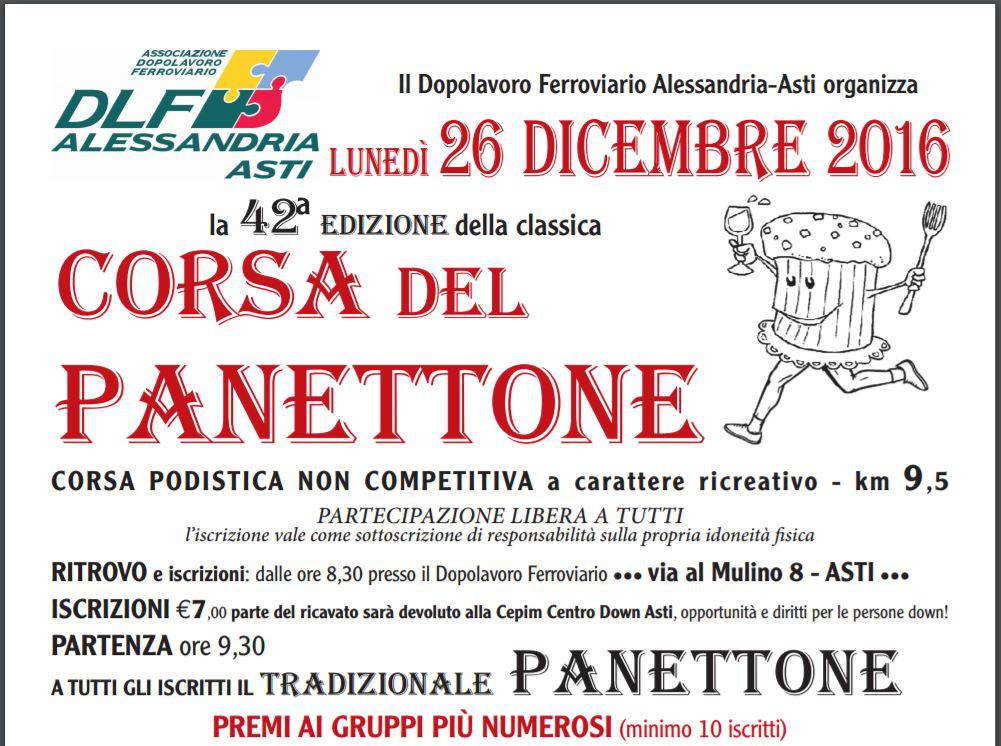 Il 26 dicembre ad Asti la 42a edizione della Corsa del Panettone