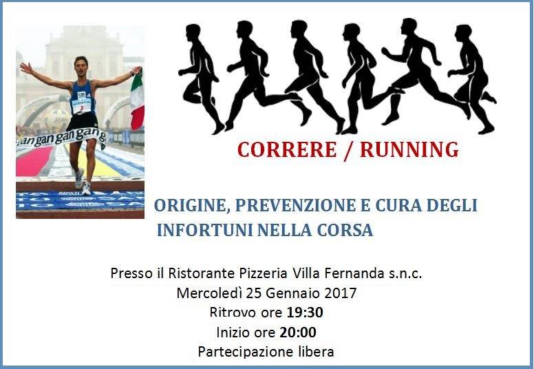 Mercoledì a Villa Fernanda ad Asti si parla dell'origine, prevenzione e cura degli infortuni nella corsa
