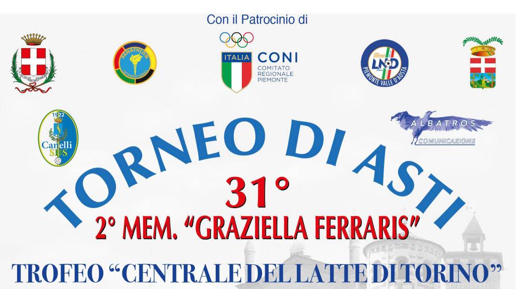 Questa sera ad Asti fischio di inizio per il 31° Torneo di Asti 2° Memorial Graziella Ferraris