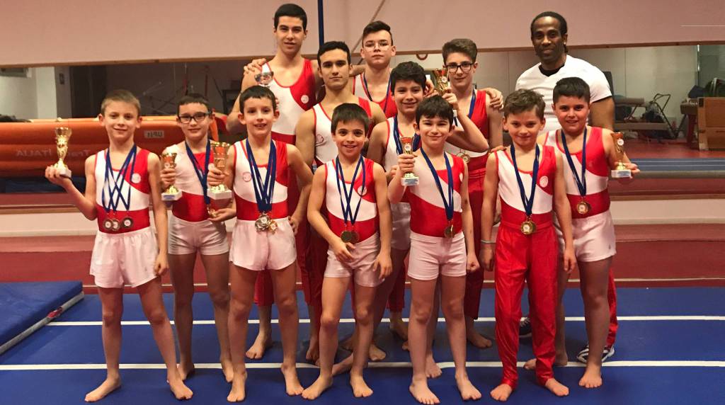 Gli atleti dell’Olimpia Asti dominano la seconda prova campionato regionale maschile PGS di Ginnastica Artistica