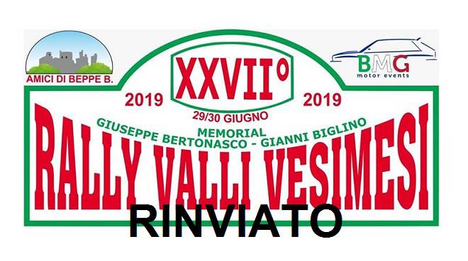 Numero di iscritti non sufficiente: rinviato il Rally Valli Vesimesi
