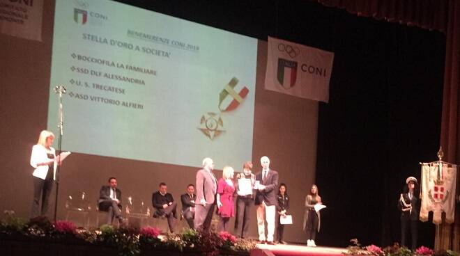 La Vittorio Alfieri Asti premiata a Novara con la Stella d’Oro al Merito Sportivo