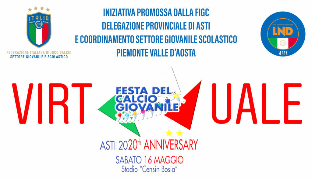 Asti, la 20a edizione della Festa del Calcio Giovanile sarà “virtuale”