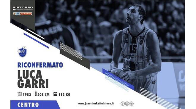 Conferma alla Janus Basket Fabriano per il cestista astigiano Luca Garri