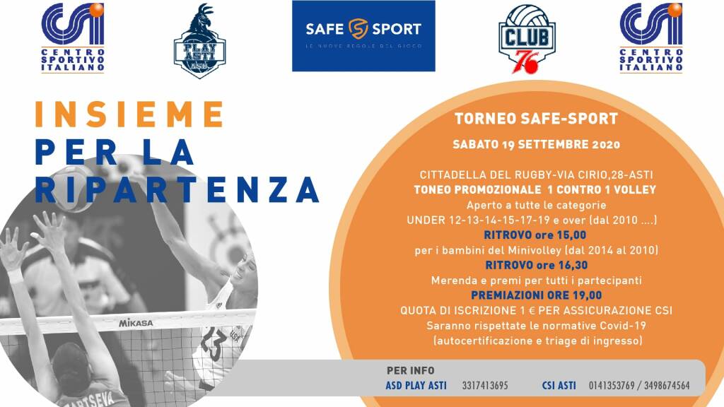 Spettacolo e divertimento ad Asti con il Torneo Safe-Sport 1vs1 di pallavolo