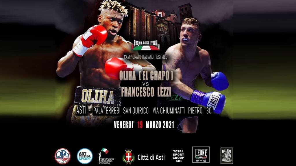 Boxe: Etinosa Oliha sfiderà Francesco Lezzi venerdì 19 marzo per il titolo italiano dei pesi medi