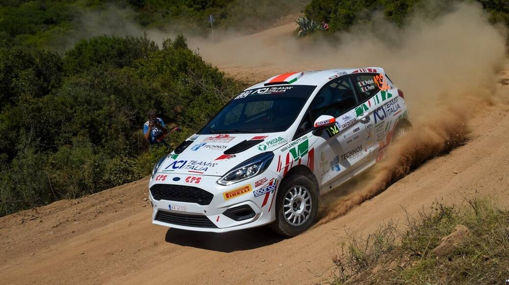 foto credit Magnano Marcel Porliod e Andre Perrin sulla Ford Fiesta (Rally Italia - Sardegna 2021)