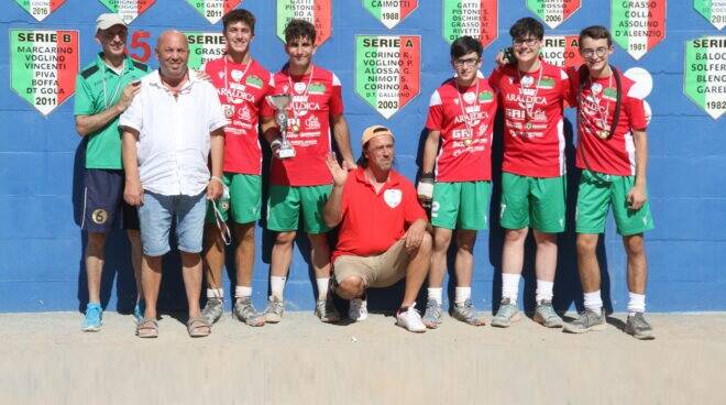Pallapugno: gli juniores dell’Araldica Castagnole Lanze vincono la Coppa Italia di categoria