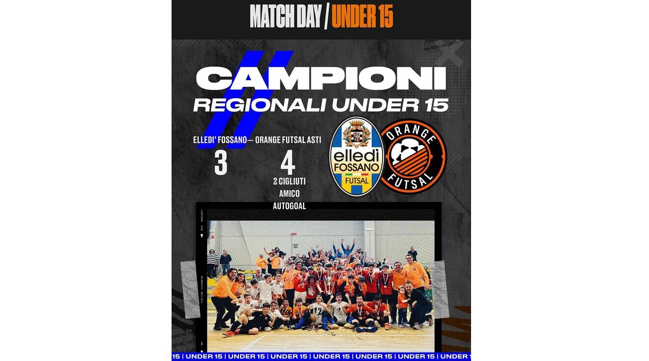 L’under 15 dell’Orange Futsal è campione regionale