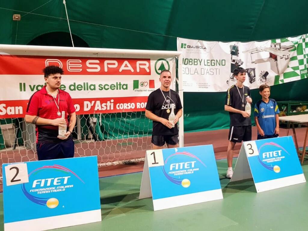 A San Damiano d’Asti Paolo Racca dell’Asd Tennis Tavolo Alba si aggiudica il torneo di singolo di 3a categoria