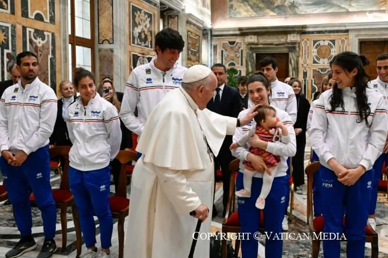nazionale pentathlon ricevuta in vaticano Copyright foto Udienza: Vatican Media