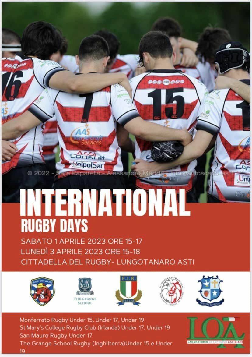 Tutto pronto ad Asti per la due giorni dell’International Rugby Days
