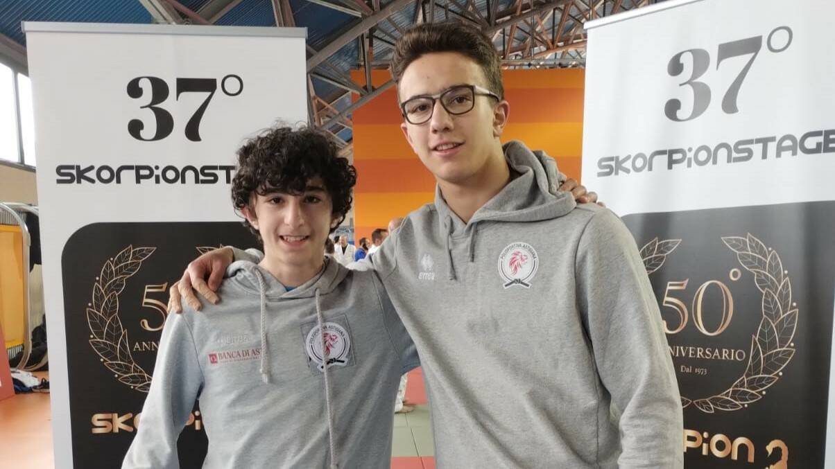 Judo: esperienza al 37° Skorpion Stage per Giosuè Fraglica e Leonardo Garioni della Polisportiva Astigiana