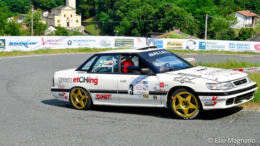 La Subaru della Balletti Motorsport è seconda a Saluzzo al Rally Storico Valli Cuneesi