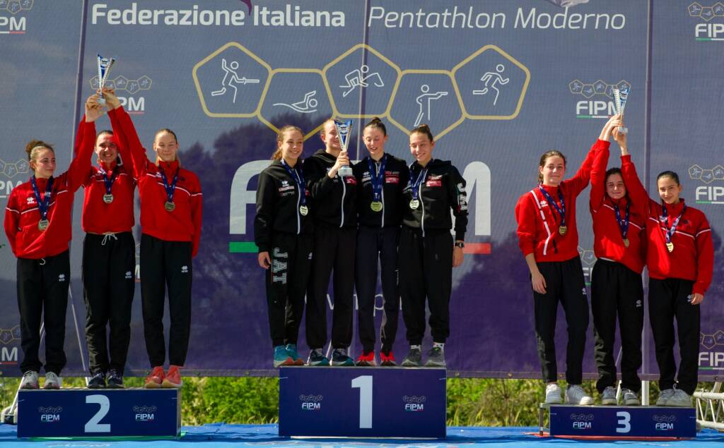 podio campionati italiani under 19 pentathlon 2024