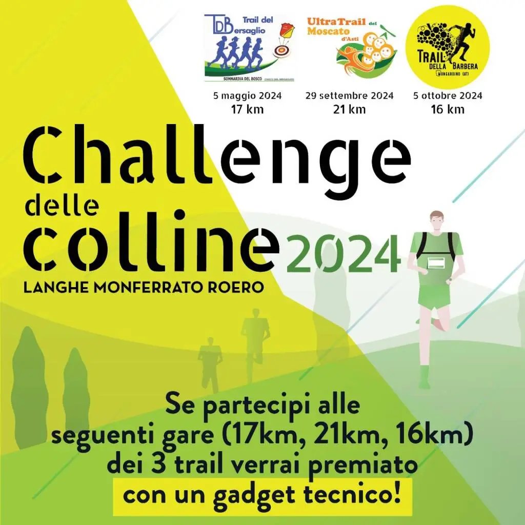 Al via il Challenge delle Colline di trail, tra Langhe, Monferrato e Roero
