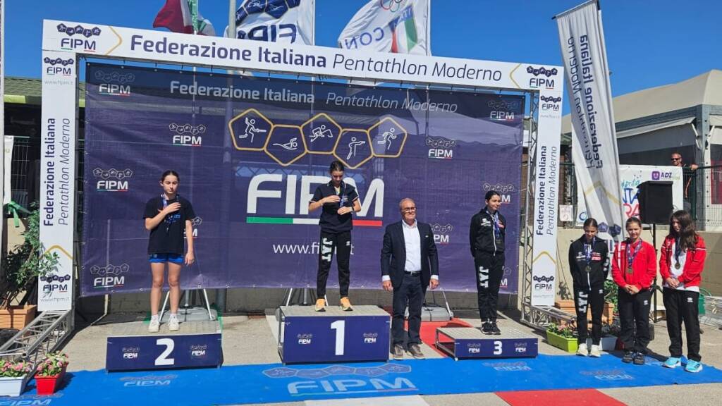 podio under 13 italiani pentathlon giorgia gennaro