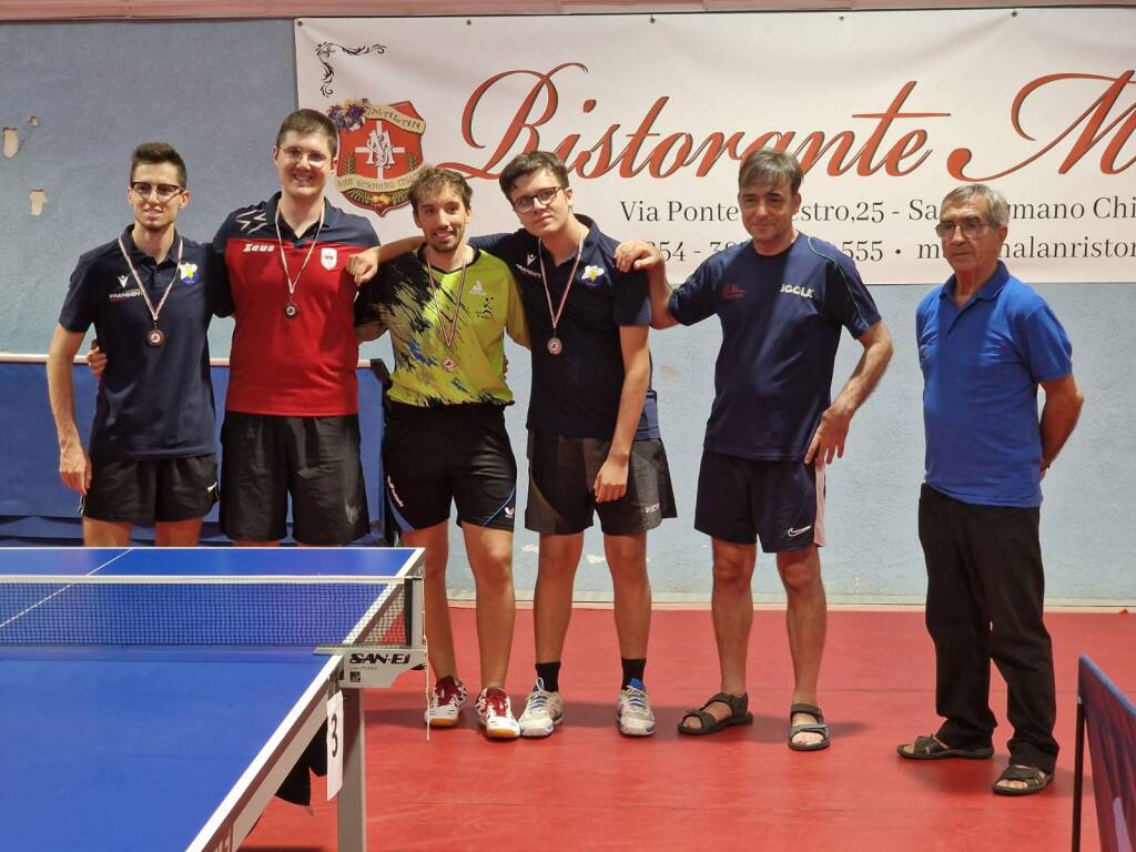 Tennistavolo di San Damiano d'Asti sale sul podio al Torneo di Piossasco